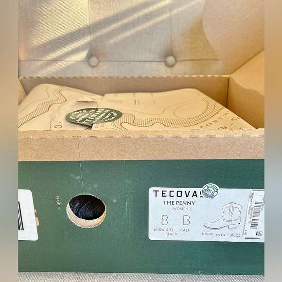 Tecovas The Penny Cowboy Boots, Midnight Black, Size 8, in Original Box (NWT). - Picture 5 of 5